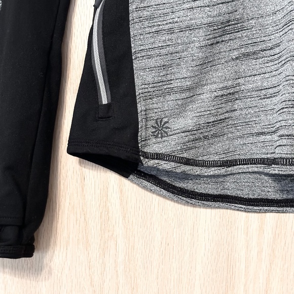 Athleta Women’s Running Wild Half Zip Long Sleeve Pullover Jacket Gray Black - Picture 6 of 9
